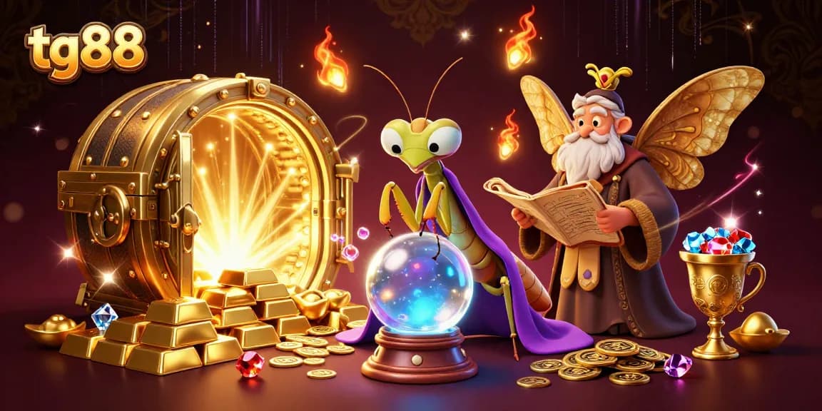 Experience tg88's thrilling casino adventures with vibrant characters and sparkling treasures.
