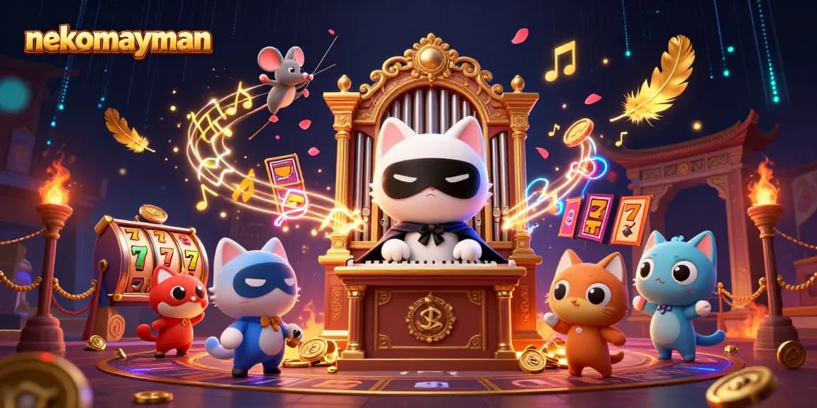 Play trendy slot games like nekomayman with vibrant characters and gold coins flying around!