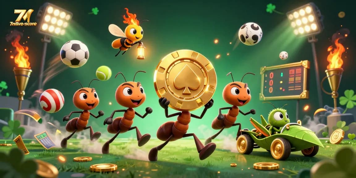 Experience thrilling sports betting action with 7mlive-score in a vibrant, dynamic illustration.
