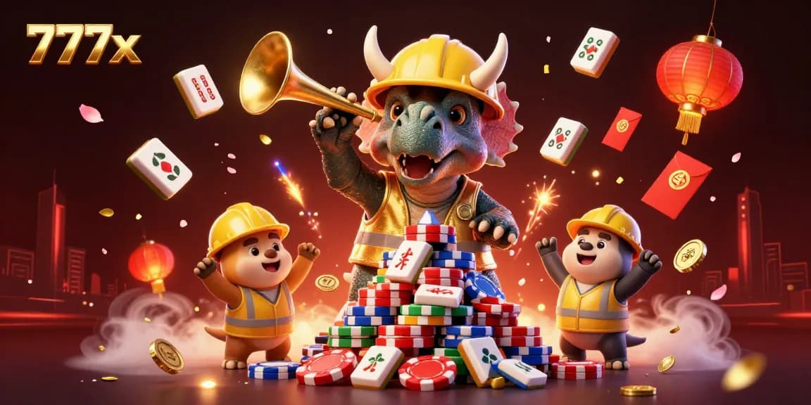 Engage in thrilling gameplay at 777x with vibrant casino illustrations featuring exciting elements.