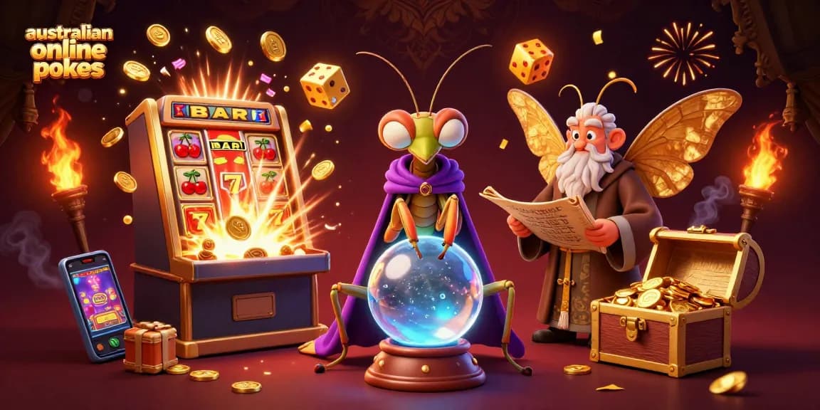 Enjoy thrilling australian online pokies gameplay with vibrant characters and exciting casino elements.