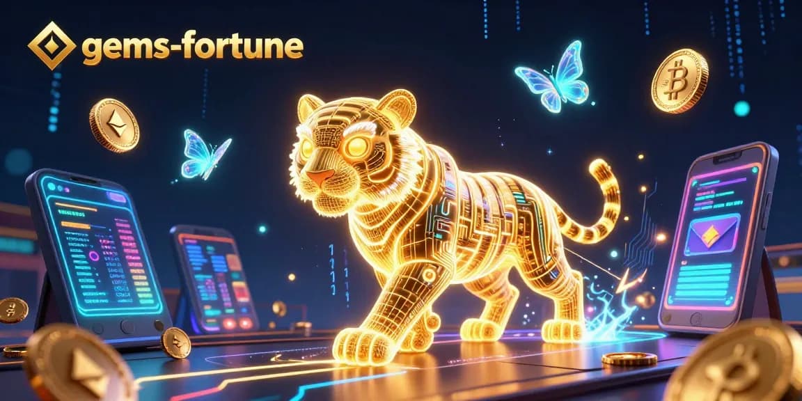 Spin to win with gems-fortune in an electrifying casino landscape bustling with digital wealth and opportunities.