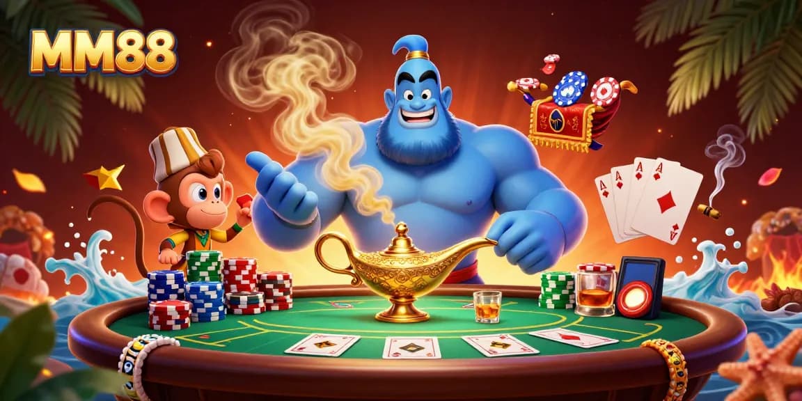 Experience exciting gameplay at MM88 with vibrant poker elements and a magical atmosphere.