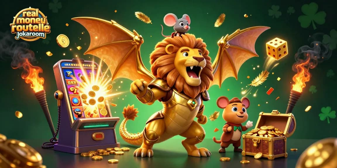 Experience real money online roulette jokaroom with a thrilling 3D casino adventure illustration.