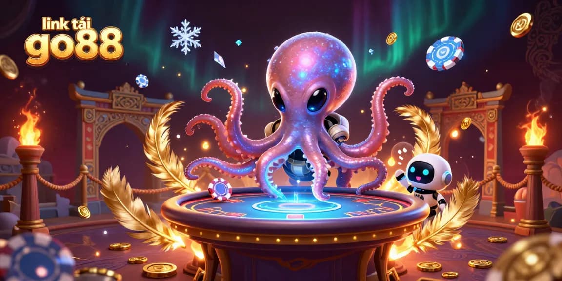 Engage in thrilling gameplay with the link tải go88 showcasing vibrant 3D casino action featuring an alien octopus.