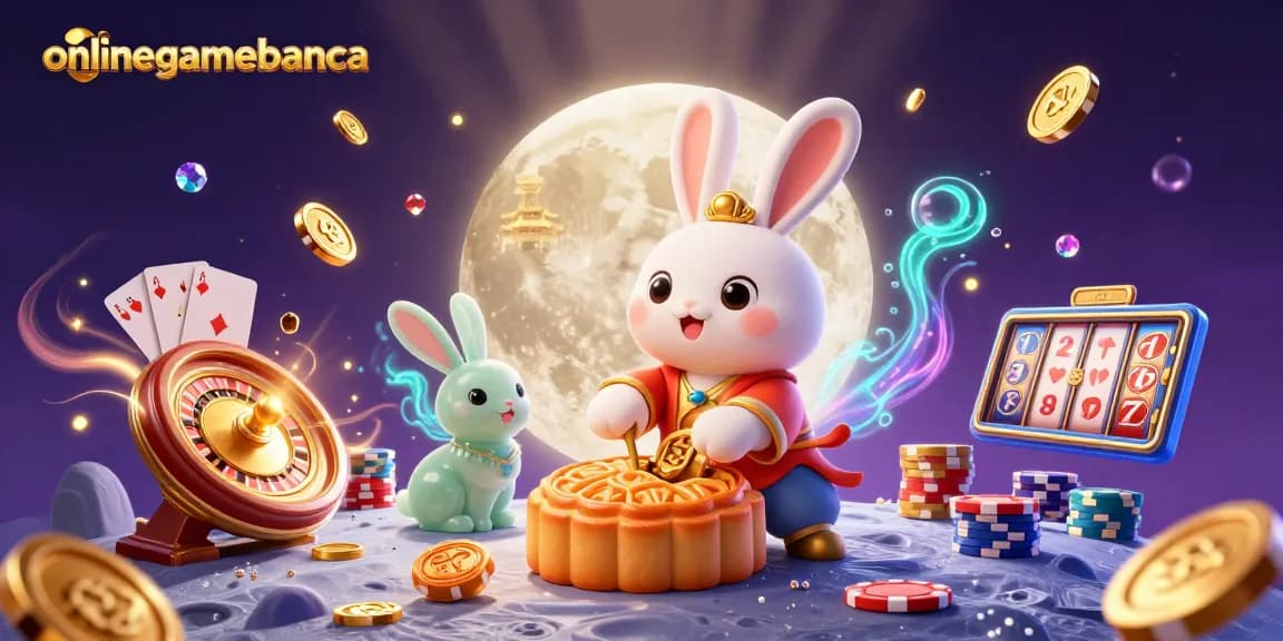 Experience the thrill of onlinegamebanca with a vibrant 3D digital illustration of iconic casino elements.