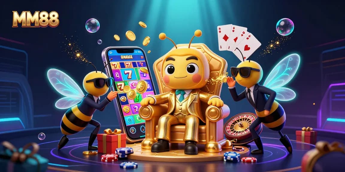 Engage with MM88's thrilling slot games featuring vibrant reels of fortune and winning moments.