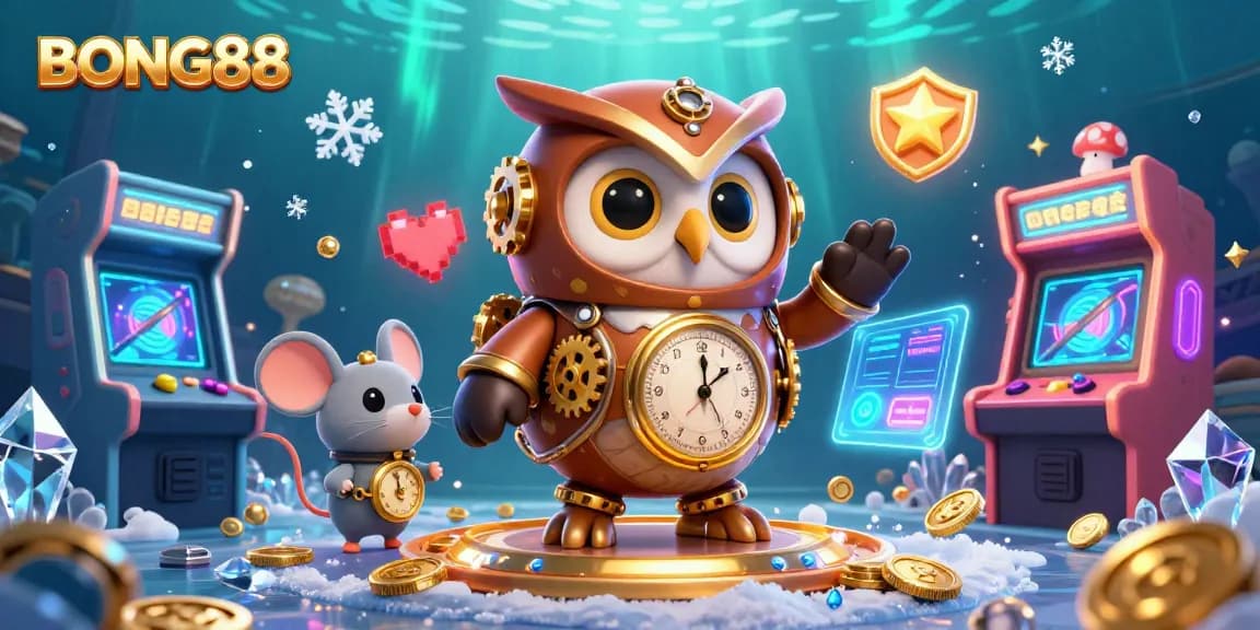 BONG88: Experience thrilling 3D casino adventures with time-traveling characters and vibrant game elements.