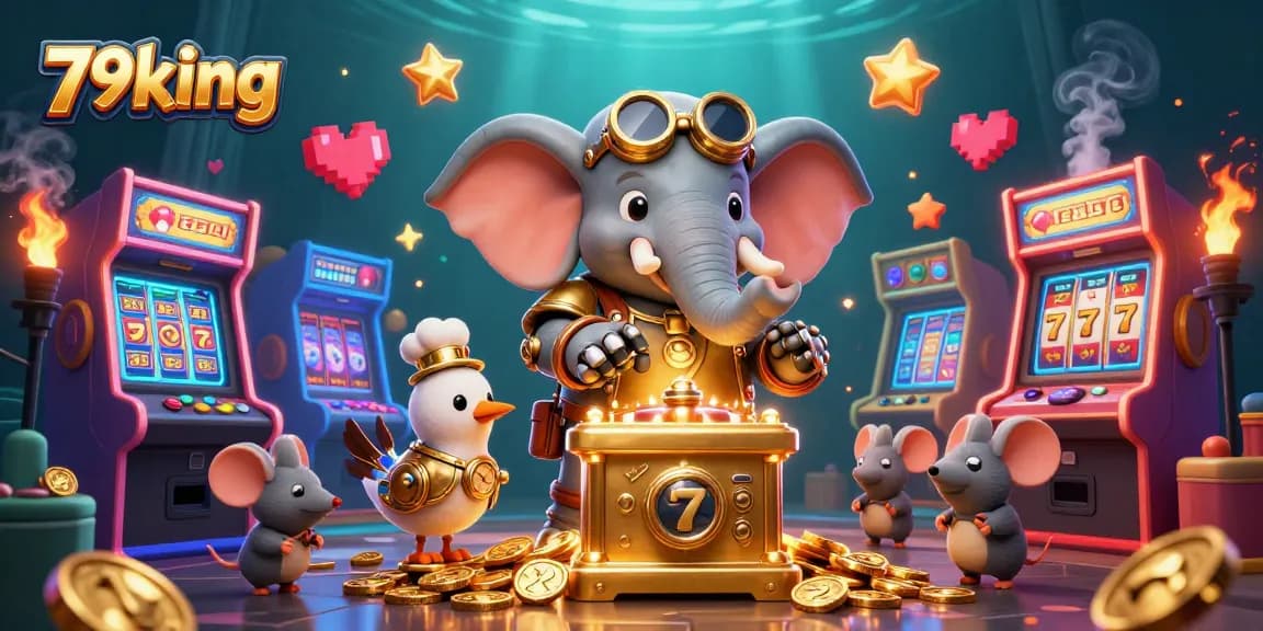 Players explore vibrant gaming wins at 79king with a lively steampunk slot game scene.