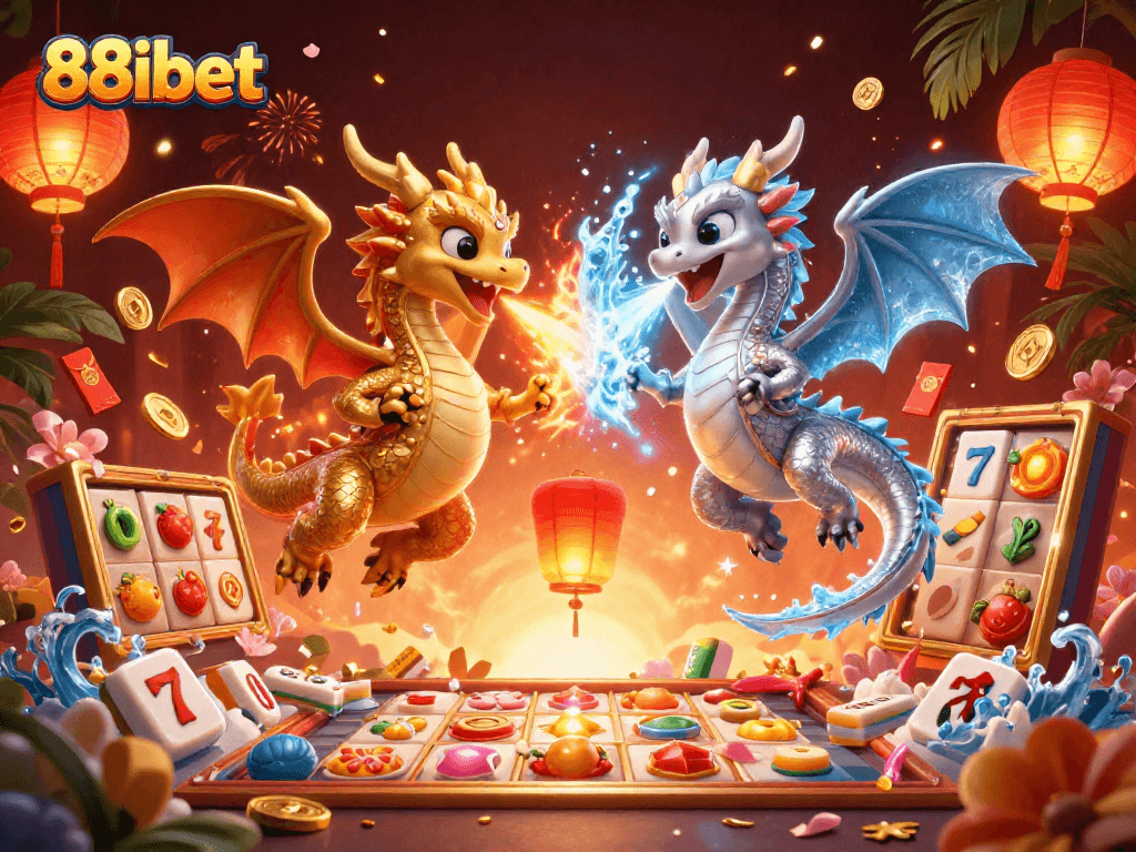 Experience thrilling gameplay with 88ibet's vibrant 3D casino scene featuring dynamic dragons.