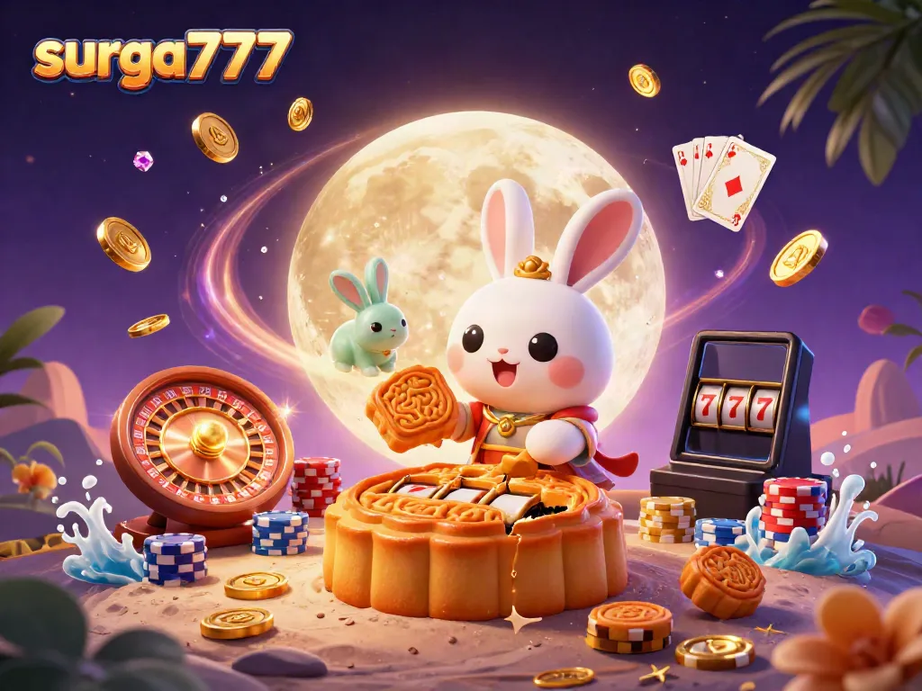 Experience thrilling slot game action with surga777's vibrant illustration featuring lucky sevens and dynamic casino elements.