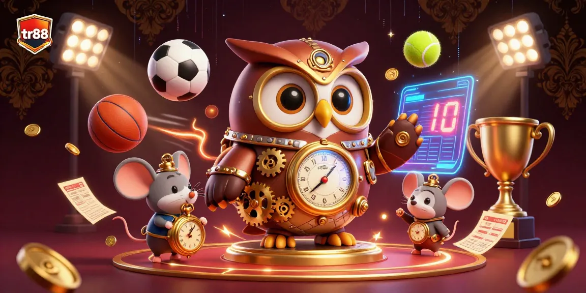 Experience thrilling action with tr88 as the futuristic casino scene unfolds with lively gaming elements.