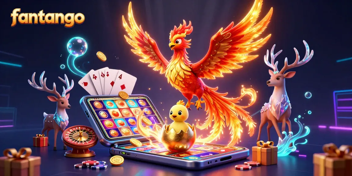 Experience thrilling action with fantango as a phoenix soars over vibrant casino elements.