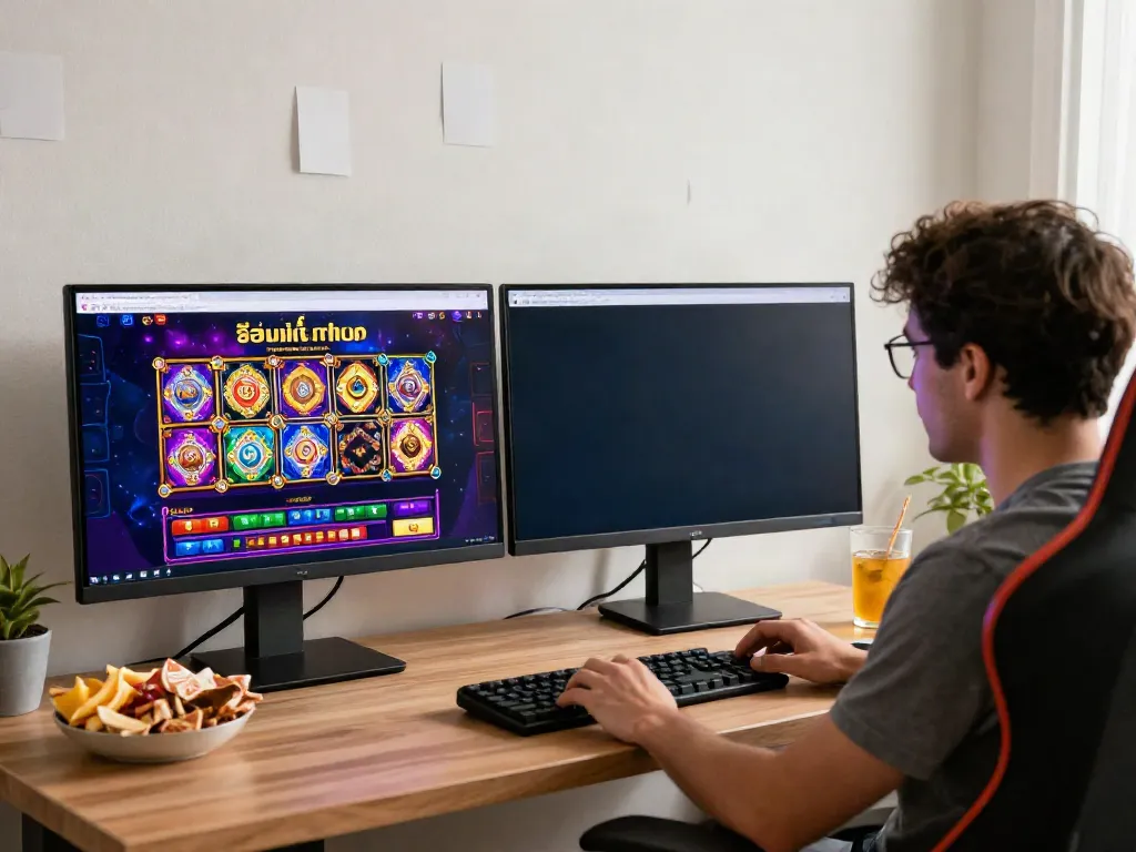 Engaging user interaction with สล็อตเว็บตรง online games on dual monitors.