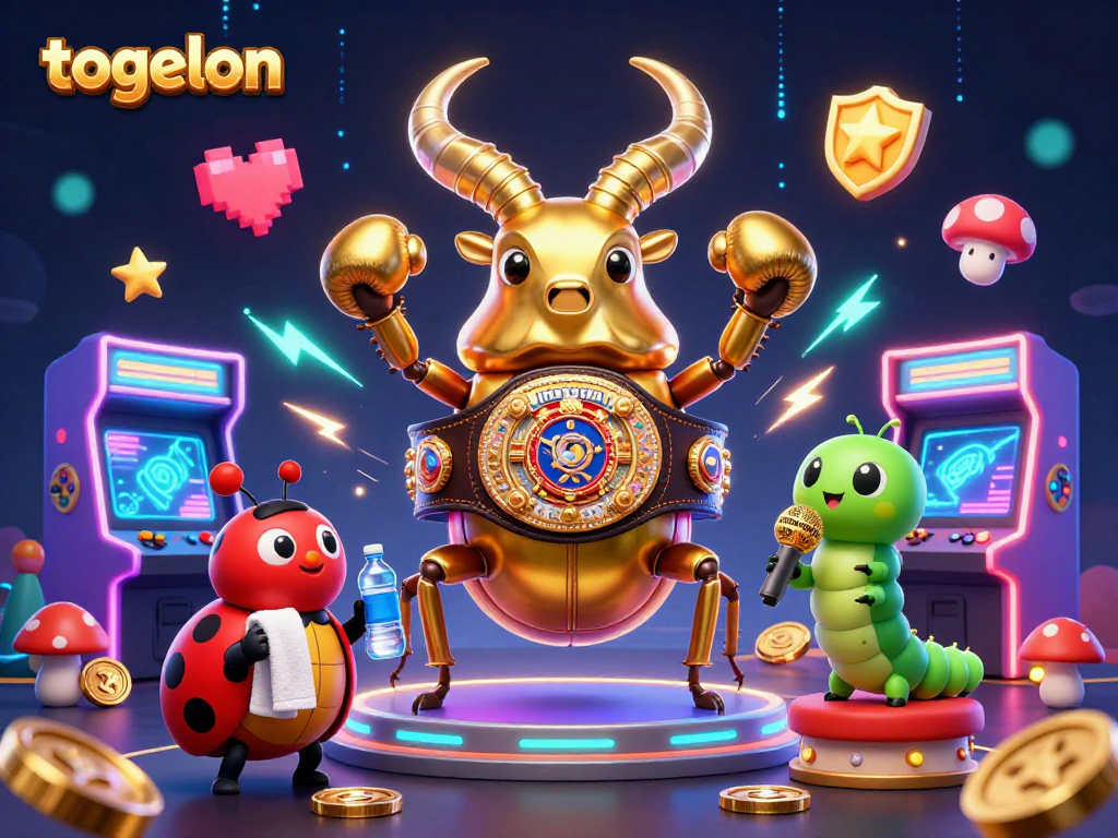 Engage with togelon through a vibrant battle scene featuring cartoon characters in a dynamic casino setting.
