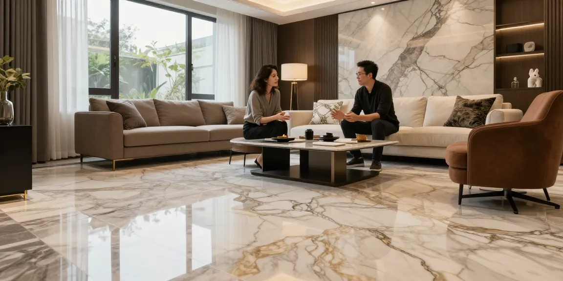 NAGA2000 premium flooring consultation in a luxurious living room.