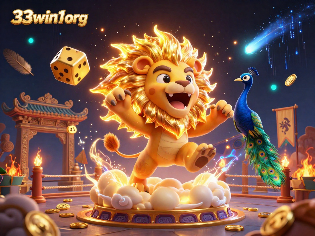 Engage with thrilling gaming at 33win1 org featuring a vibrant 3D casino scene with dynamic elements.