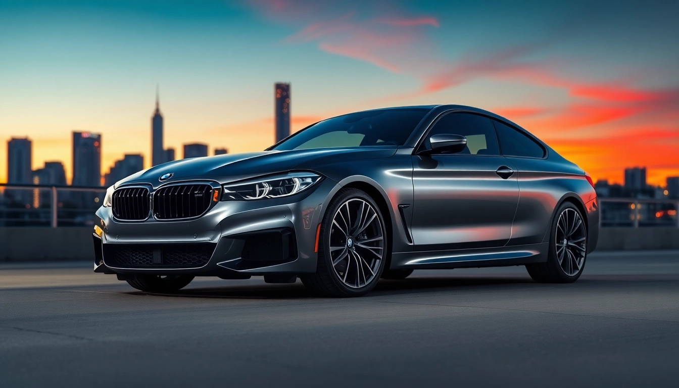 Luxurious BMW car showcasing elegance and performance in an urban setting.