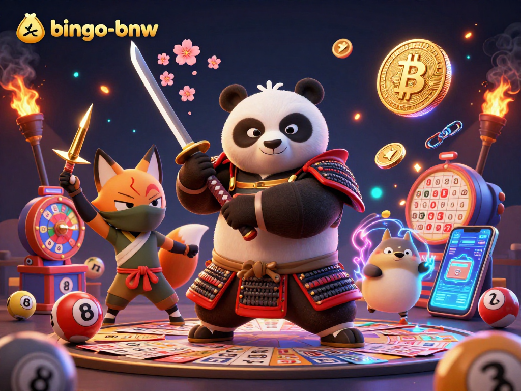 Experience thrilling gameplay with bingo-bnw; vibrant illustration featuring characters and bingo elements.