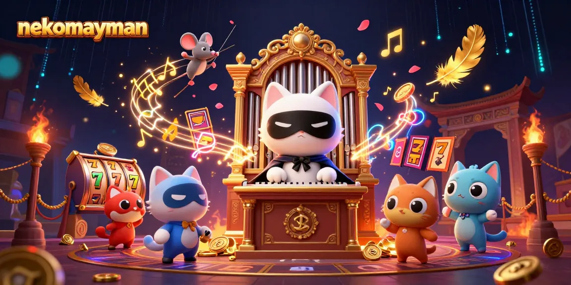 Play trendy slot games like nekomayman with vibrant characters and gold coins flying around!