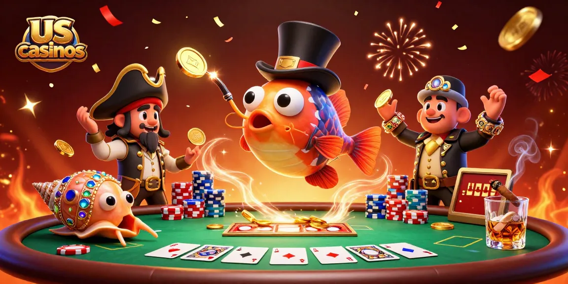 Engage in exciting us casinos gameplay with an anglerfish, pirate shrimp, and gem snail!
