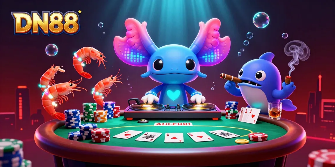 Experience thrilling gaming at DN88 with vibrant casino scenes and lively characters.
