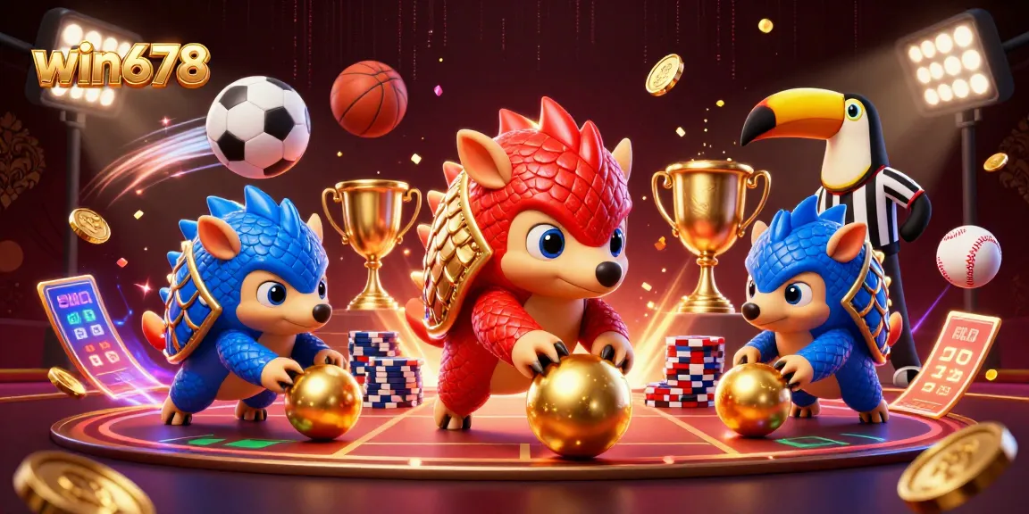 Engage with win678's thrilling casino experience as rival pangolins compete amid golden rewards.