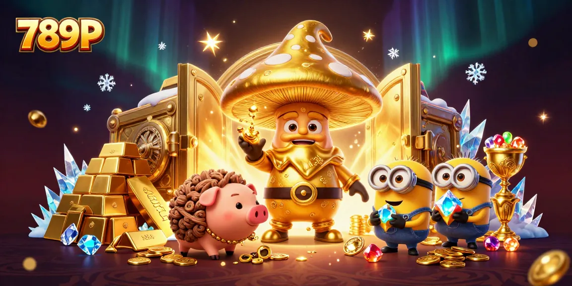 Experience the magic of 789P with a golden wizard and treasures galore in an enchanting casino scene.