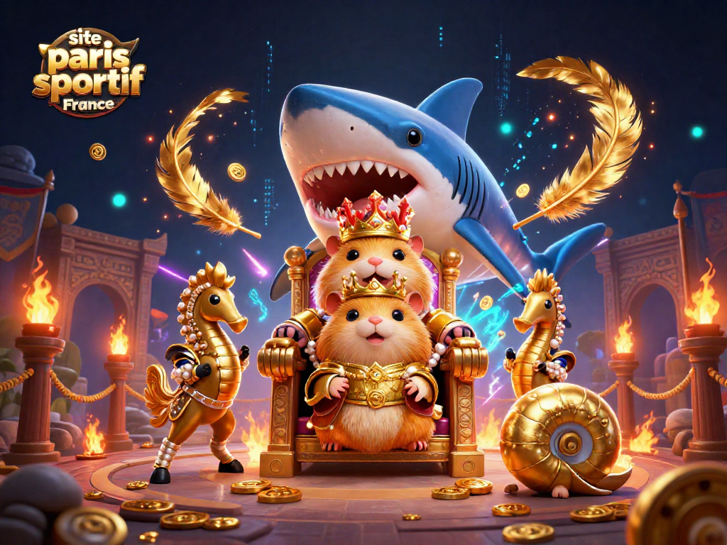 Pariez sur le site paris sportif France avec des personnages et éléments de casino animés dans une illustration 3D.