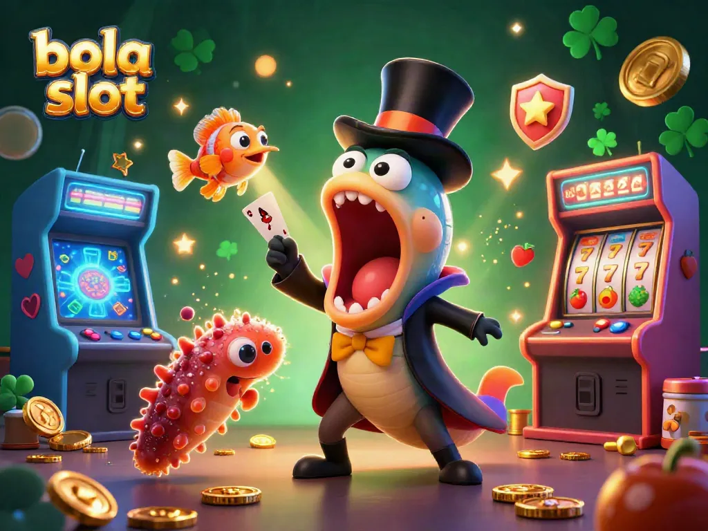 Experience thrilling bola slot action with vibrant 3D characters and dynamic casino elements.