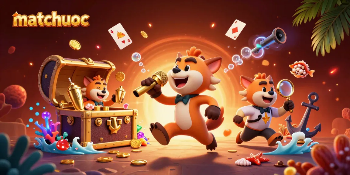 Matchuoc showcases a vibrant 3D hyena comedy casino scene with engaging characters and colorful elements.