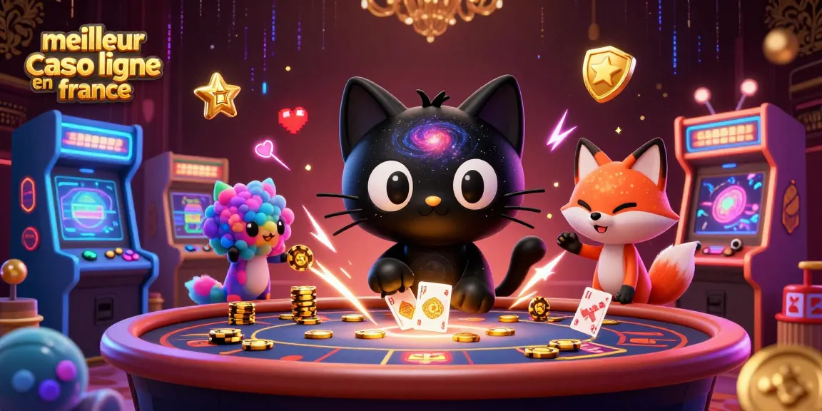 Jouer au meilleur casino en ligne France avec un chat trou noir et un renard nébuleux au casino cosmique.