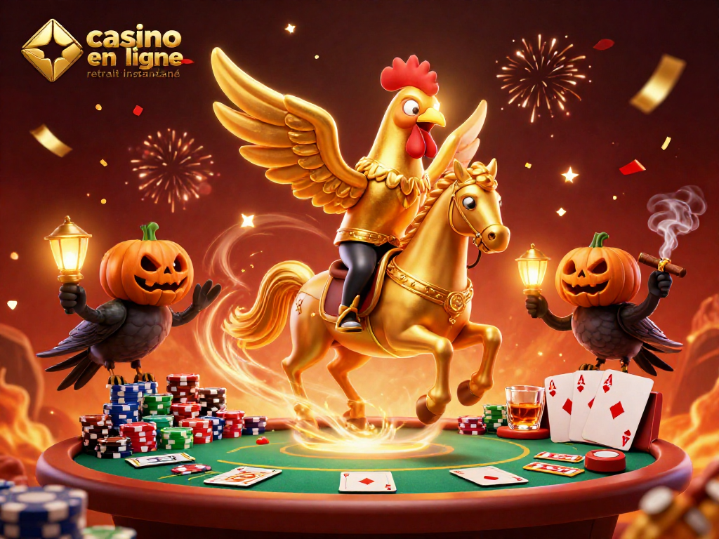 Jouer sur un casino en ligne retrait instantané avec un décor de poker dynamique et festif