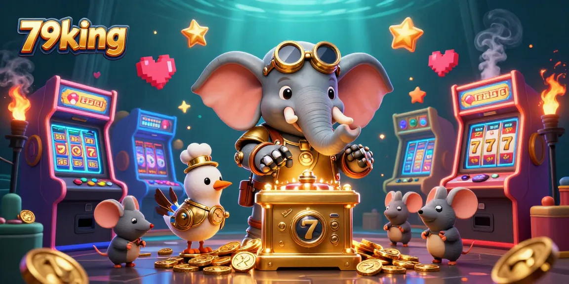 Players explore vibrant gaming wins at 79king with a lively steampunk slot game scene.