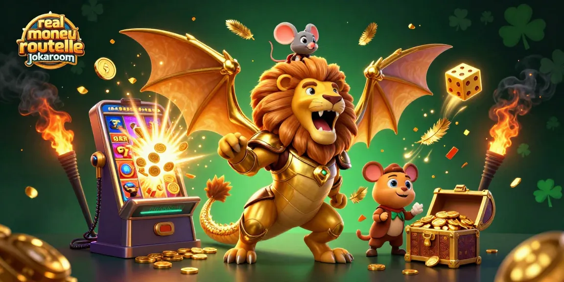 Experience real money online roulette jokaroom with a thrilling 3D casino adventure illustration.