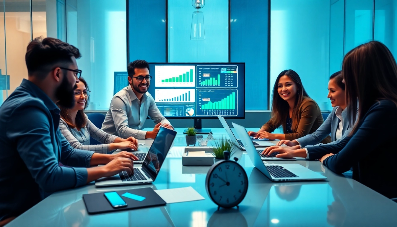 Using Clockwise alternative AI, a team collaborates effectively in a bright, modern workspace.