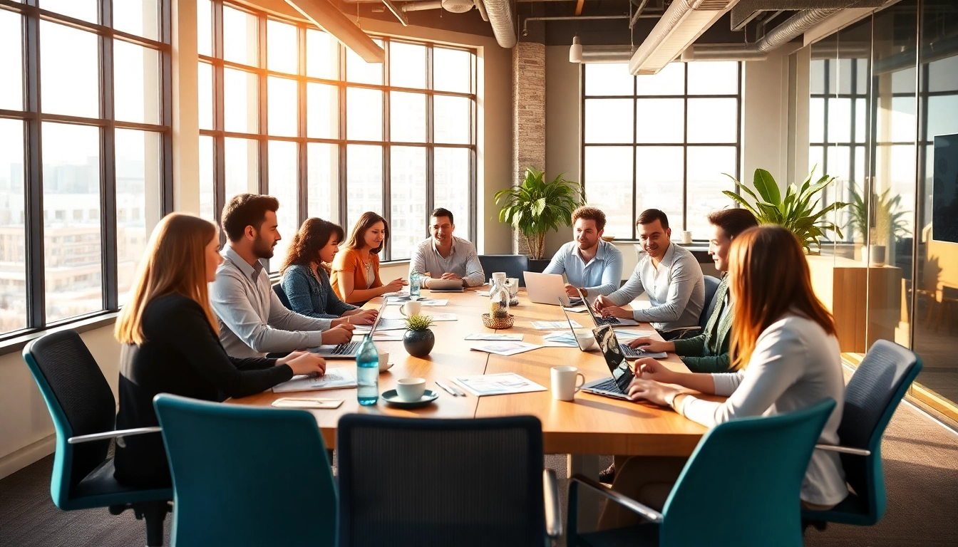 Engaged professionals in a consumer PR agency Melbourne workspace collaborating creatively.