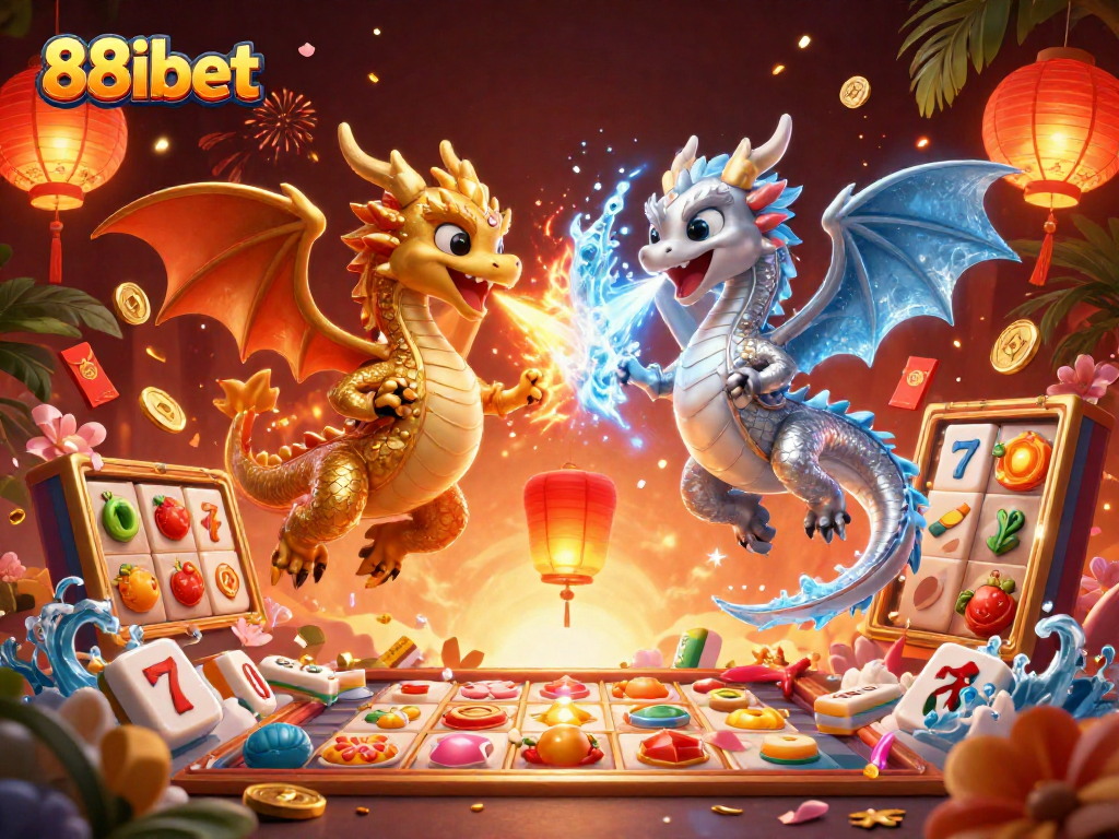 Experience thrilling gameplay with 88ibet's vibrant 3D casino scene featuring dynamic dragons.