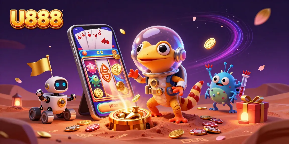 U888 offers a unique gaming experience with a Martian gecko uncovering fun casino treasures.