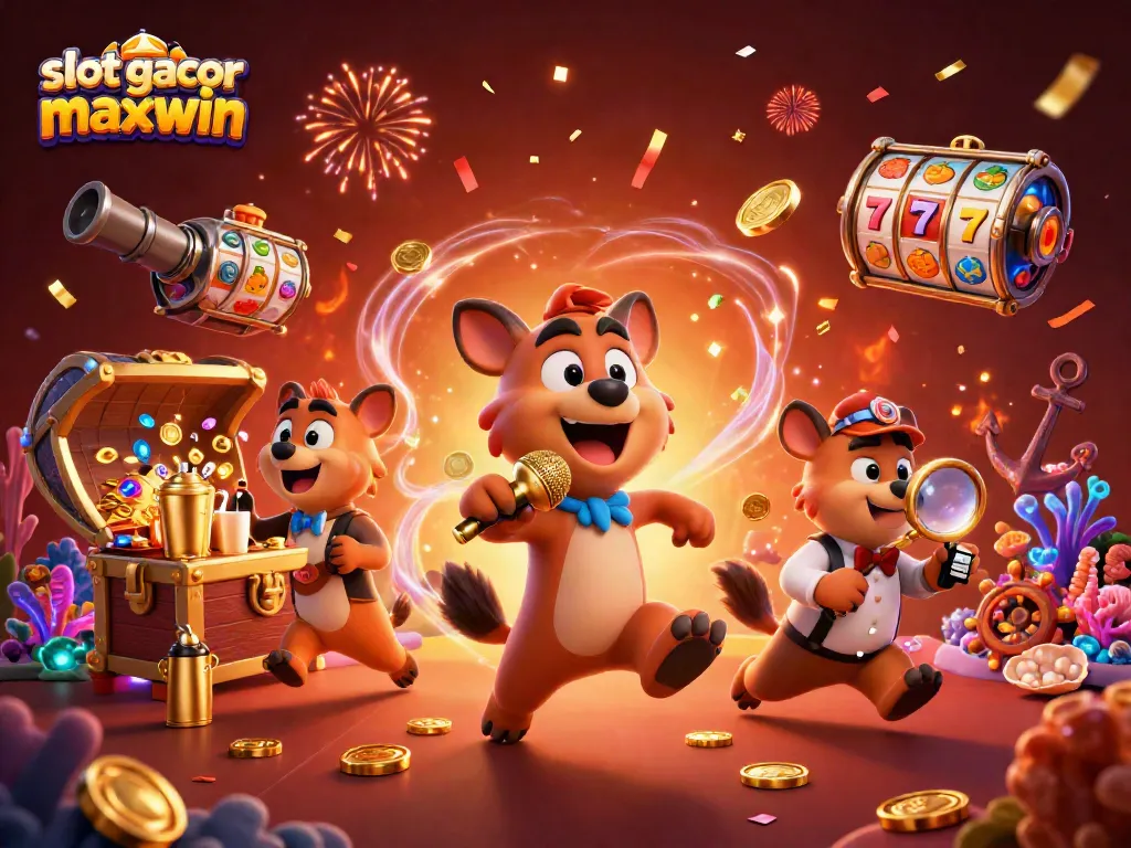 Mainkan slot gacor maxwin dengan ilustrasi komedi kasino yang dinamis dan menghibur.